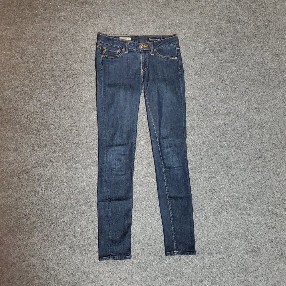 AG (Adriano Goldschmied) Jegging 26R (Meas 28x30 7.5" Low Rise) Dark Jeans A7